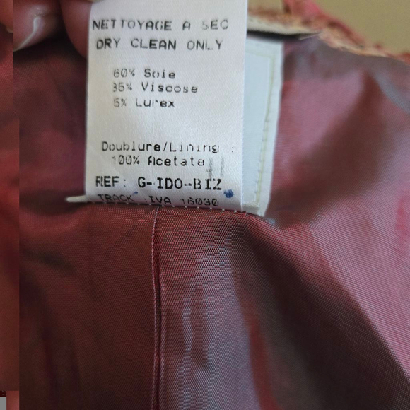 Paule Vasseur Pink Tweed 3-Piece Suit Size 44 US 12 Red Pink - Picture 4 of 9